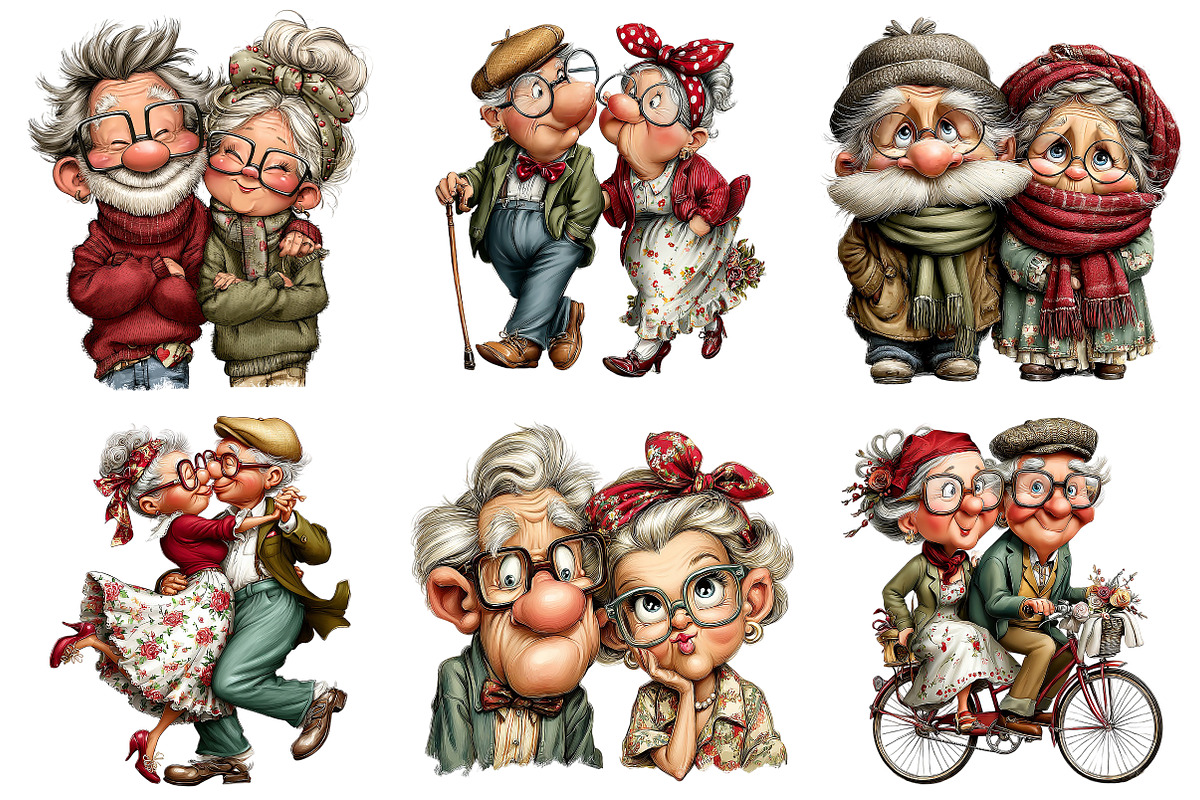 Whimsical Old Man Birthday Clipart, an Illustration by Craft Nest (Photo 8 of 8)