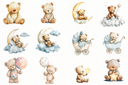 Teddy Bear Watercolor Clipart, an Illustration by Designworld (Thumbnail 3 of 5)