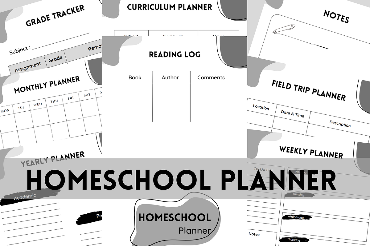 Homeschool planner template, a Stationery Template by Simple Projects (Photo 1 of 4)