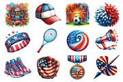 Patriotic Sports Elements Clipart, an Illustration by Dream Creation (Thumbnail 2 of 4)