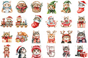Christmas Cats Holiday Cats Set, an Illustration by Sublimation Artist (Thumbnail 2 of 6)