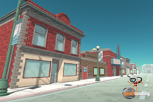 Small Town Main Street:Toon Low Poly