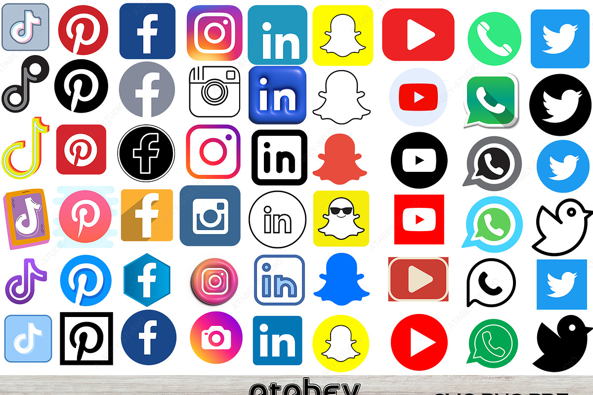Fecebook insta Youtube Tiktok icons, an Icon by AtacanDigital