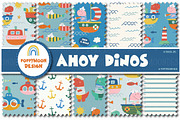 Nautical Dinosaur Clipart Bundle, an Animal Illustration by Poppymoondesign (Thumbnail 2 of 5)