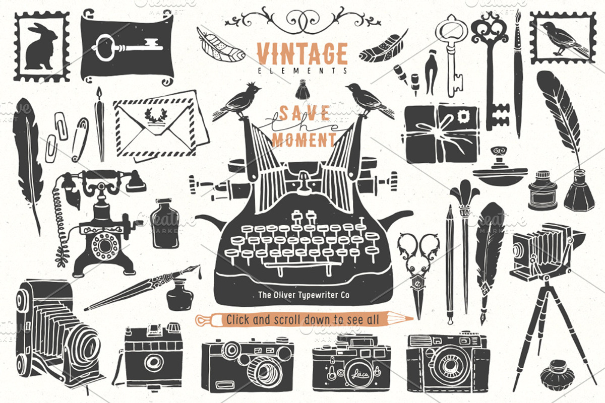 Vintage hand drawn illustrations, a Decorative Illustration by kite-kit (Photo 1 of 4)