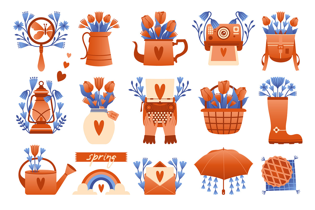 Hello Spring. Clip arts collection, a Seasonal Illustration by Renberrry.Store (Photo 2 of 10)
