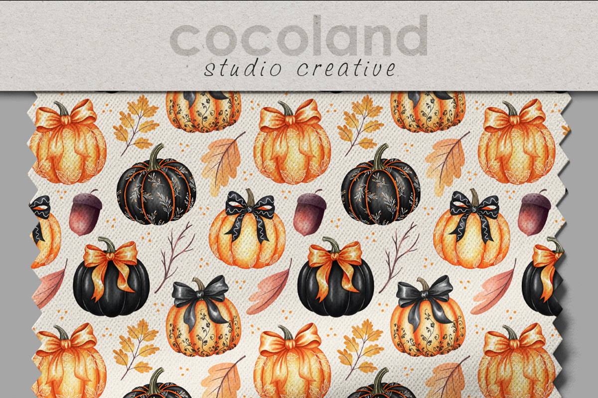 Autumn Seamless Pattern with Pumpkin, a Pattern Graphic by Kreeya Art Shop (Photo 5 of 11)
