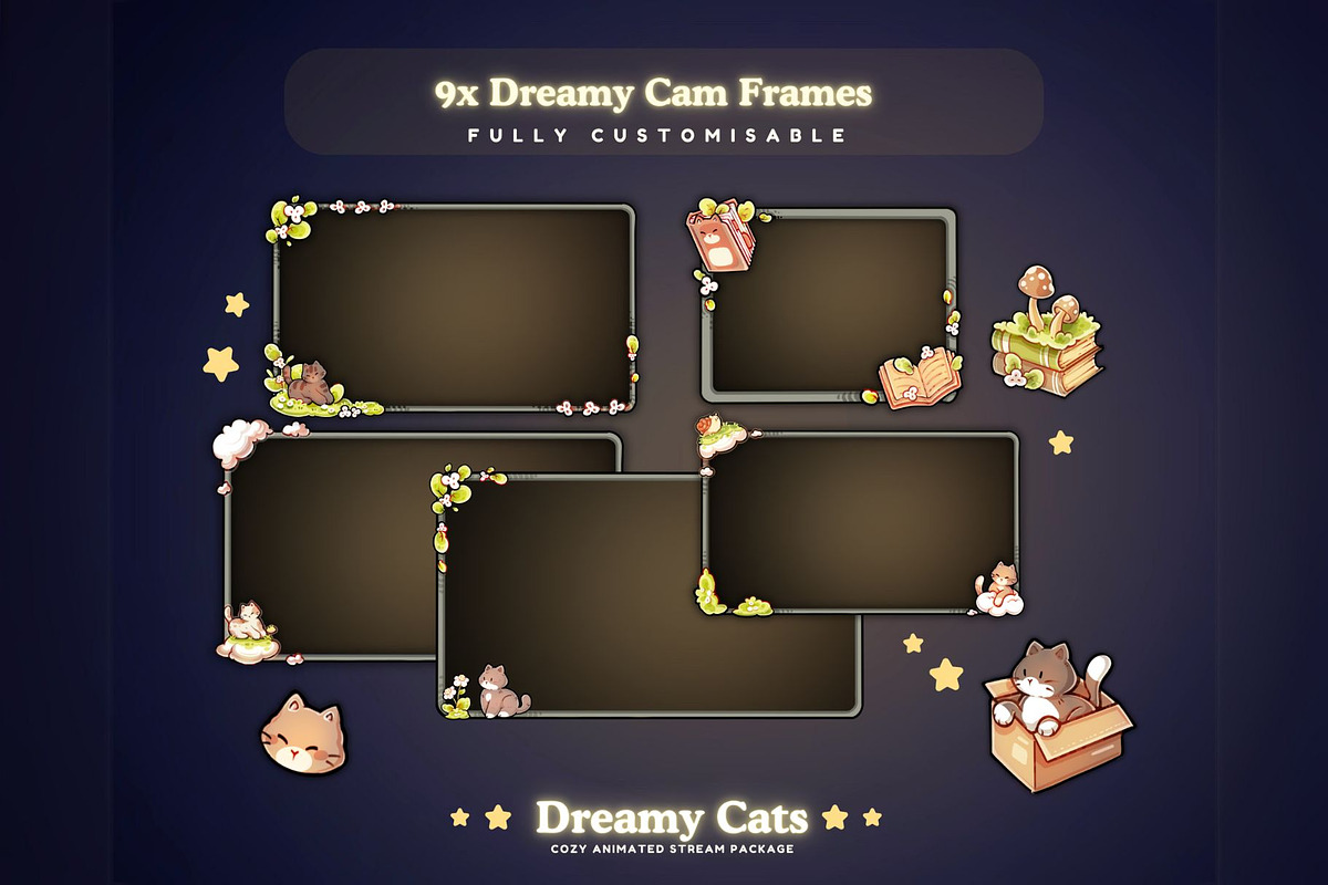 Dreamy Cats Animated Stream Package, a Social Media Template by TheDoodleSweets (Photo 5 of 7)