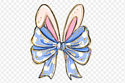 Blue Easter bow. Easter bunny, a Seasonal Illustration by LoLoArt (Thumbnail 2 of 3)