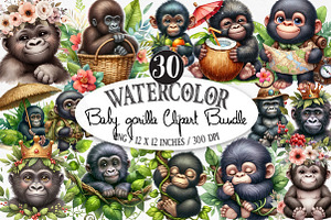 Baby Gorilla Clipart, an Illustration by Designking
