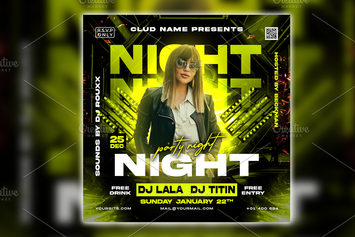 Party Flyer Template, a Flyer Template by efuturestudio (Photo 1 of 2)