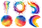 Watercolor Rainbow Paint Splash, an Illustration by Designworld (Thumbnail 2 of 5)