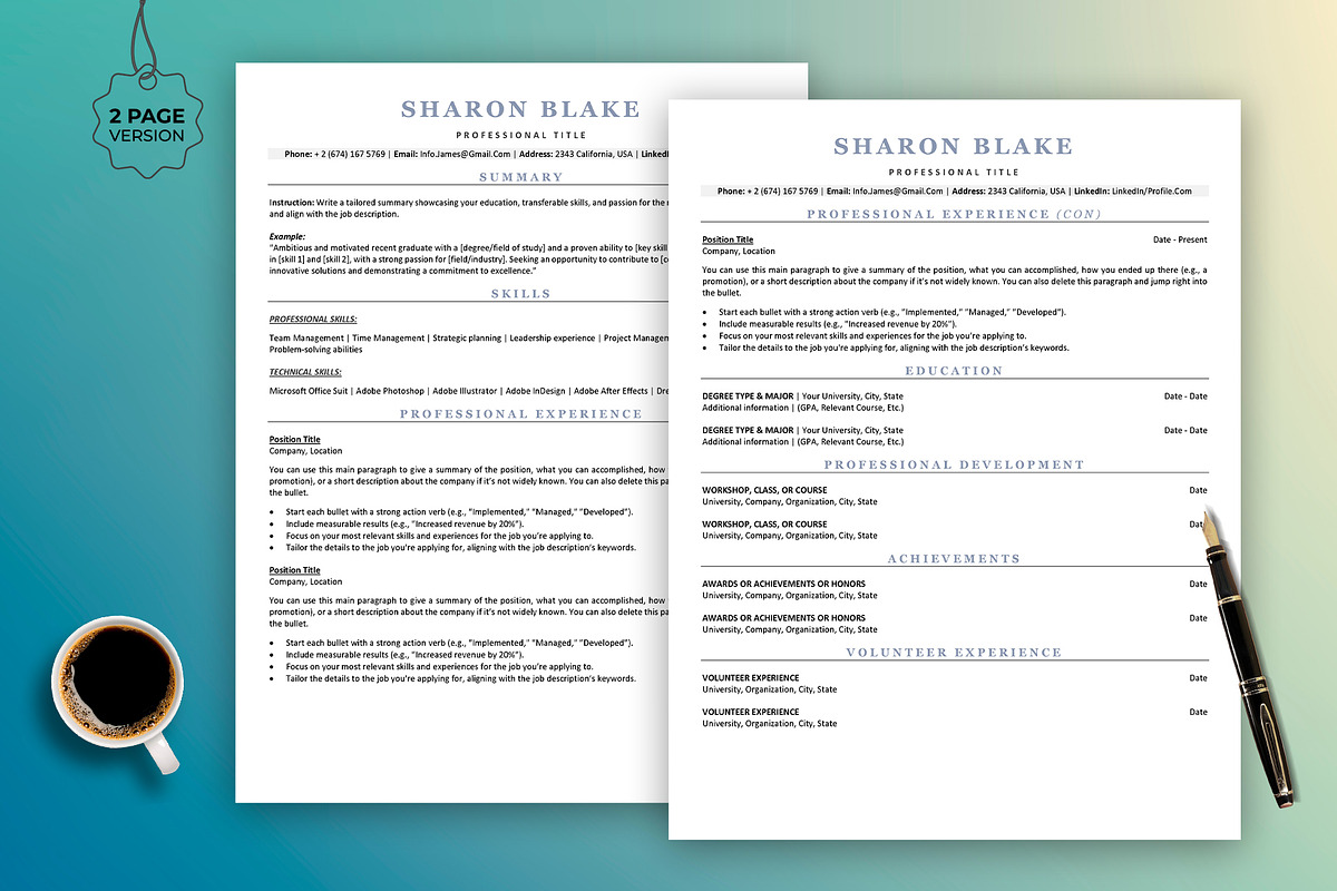 Clean ATS Resume Template in word, a Resume Template by Design_Xlab (Photo 2 of 10)