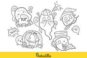 Ghost Halloween Digital StampOutline, a Seasonal Illustration by Peekadillie Art (Thumbnail 2 of 3)
