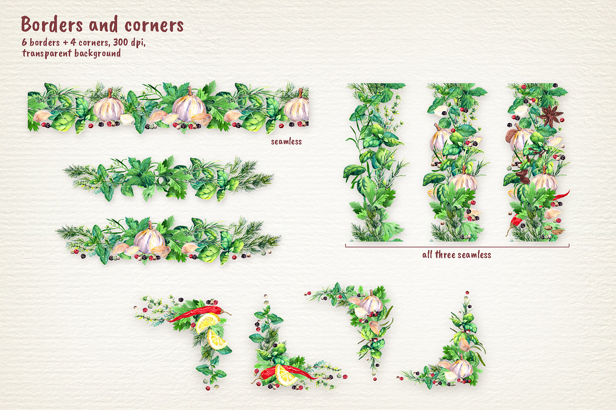Herbs & Spices Watercolor Clipart, a Food Illustration by Where summer is (Photo 10 of 11)