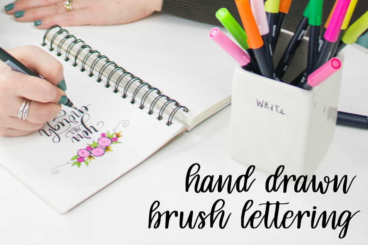 Noelle Script Brush Lettered Font preview 2