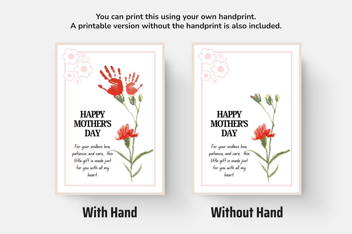 Mother Day Handprint Printable PDF, a Card Template by Snapybiz (Photo 6 of 10)