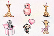 Cute Safari Party Animal watercolor, an Illustration by CreationArt (Thumbnail 8 of 9)