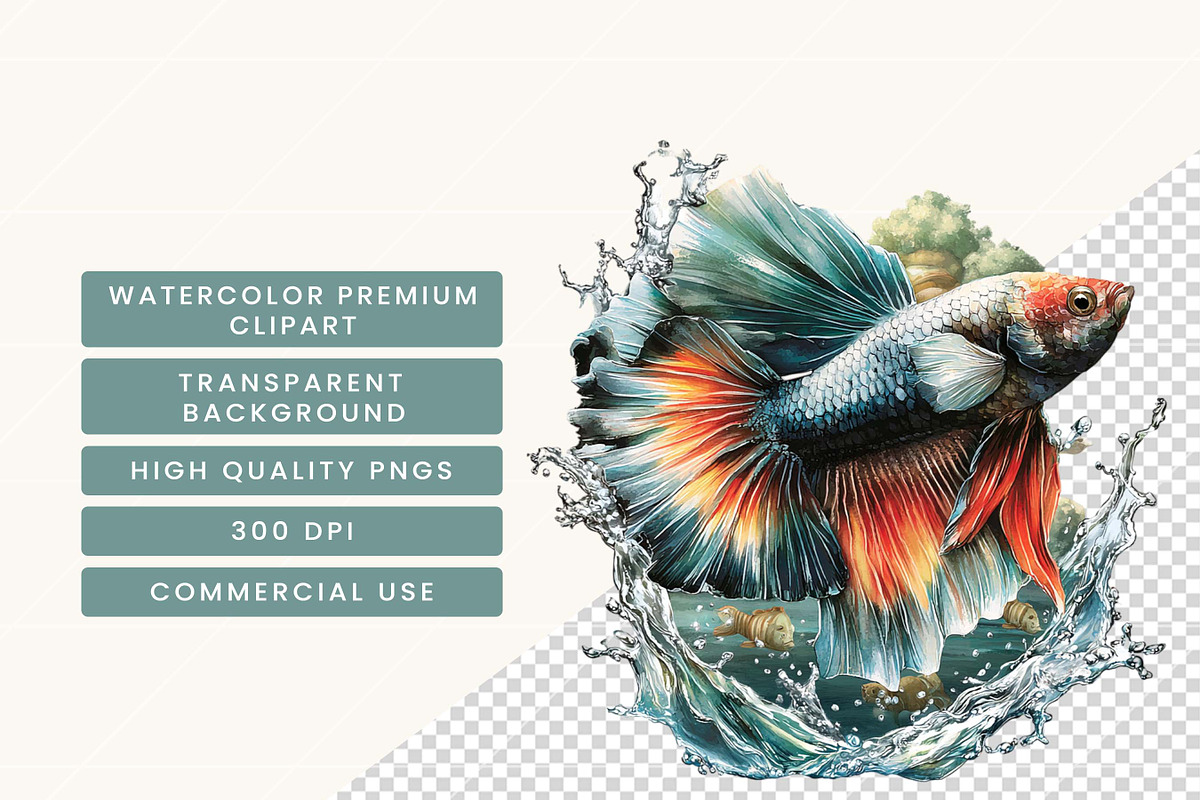 Watercolor Jumping Fish Clipart, an Animal Illustration by BusyDaydesign (Photo 7 of 9)