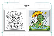 Bold Easy Cute Dinosaur Coloring Pag, an Animal Illustration by Ink Gallery (Thumbnail 3 of 9)