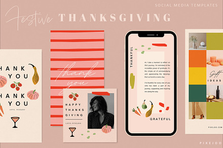 Festive Thanksgiving Social Media, a Social Media Template by Pixejoo