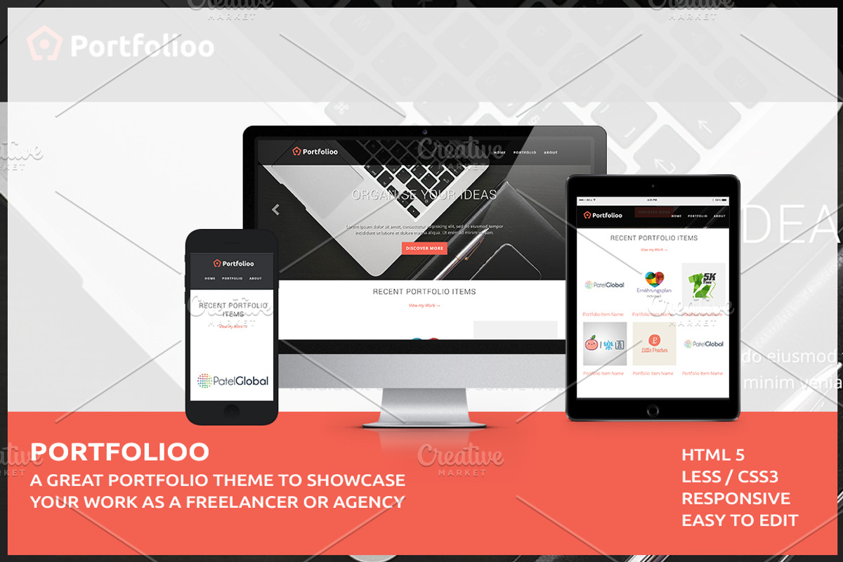 Portfolioo - Clean Portfolio Theme, a HTML Template by Zlaws