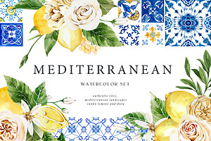 Mediterranean Watercolor Set