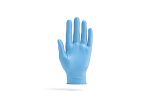 Blue Rubber Gloves 2 Types 3D Model