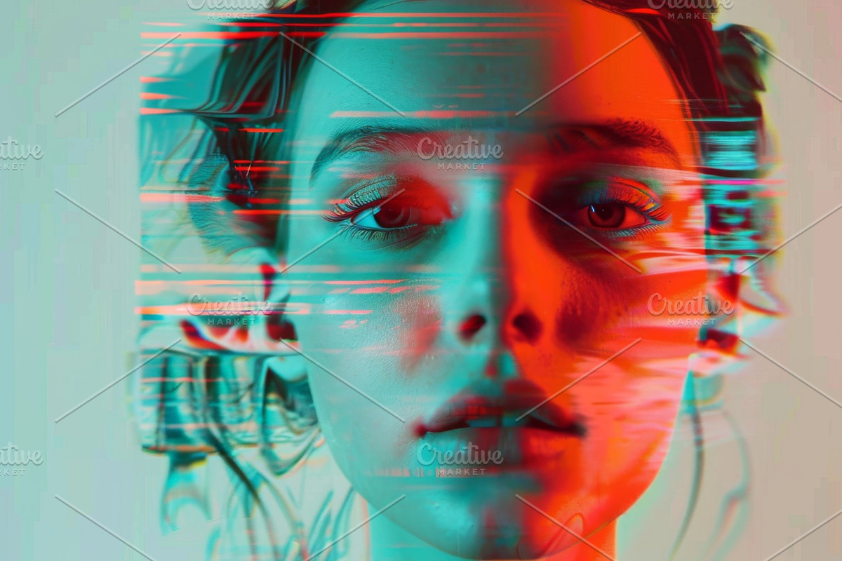 90 Glitch faces, a Person Illustration by Handmadefont (Photo 65 of 94)