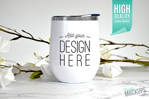 White Wine Tumbler Mockup