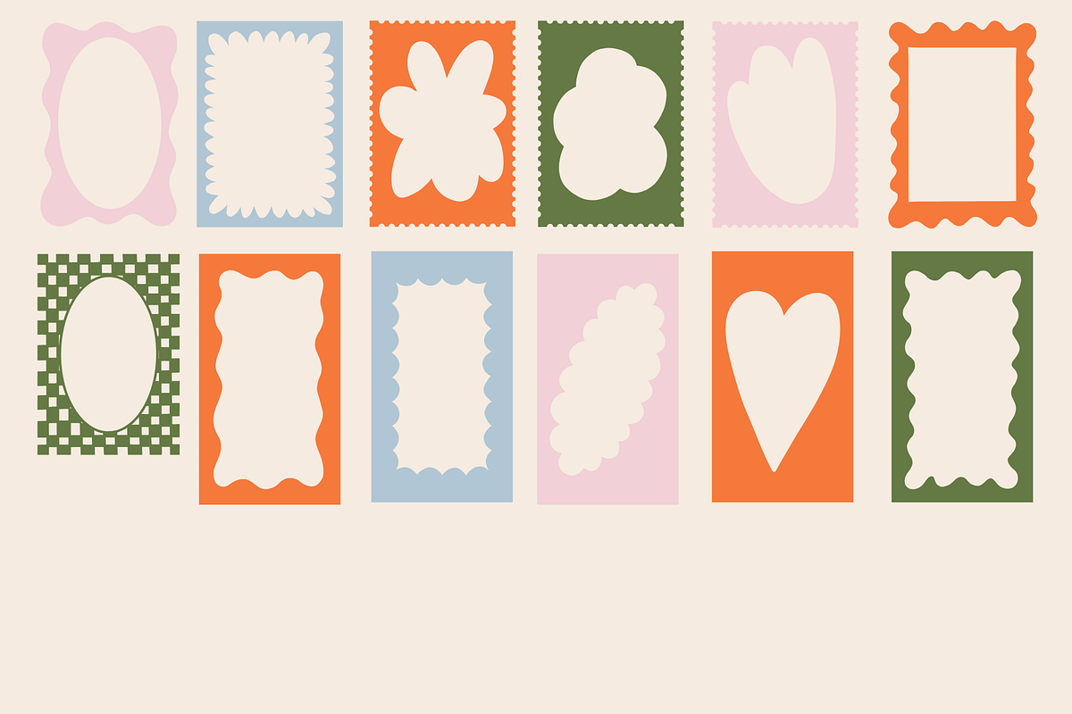 78 Whimsical Retro Vector Frames, a Decorative Illustration by Veronika Gotovceva (Photo 4 of 11)