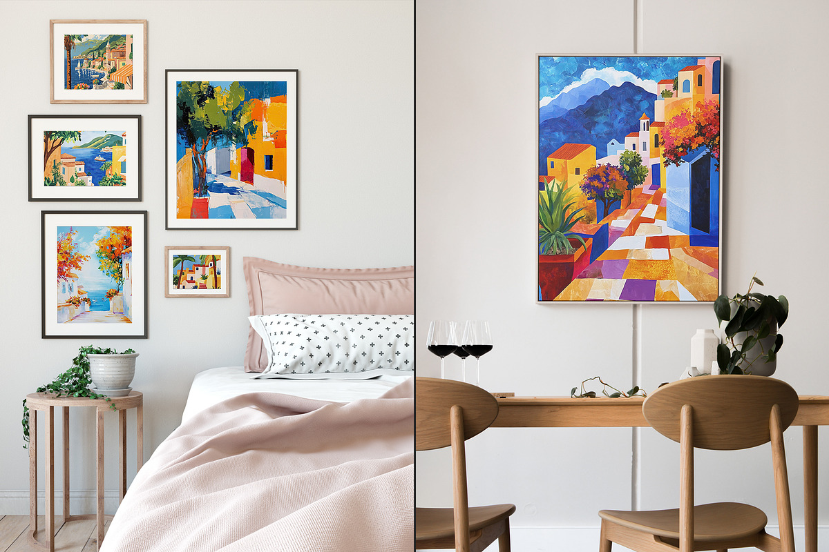 Sunny Coastal Village Art Collection, a Decorative Illustration by Housui Patterns (Photo 4 of 9)