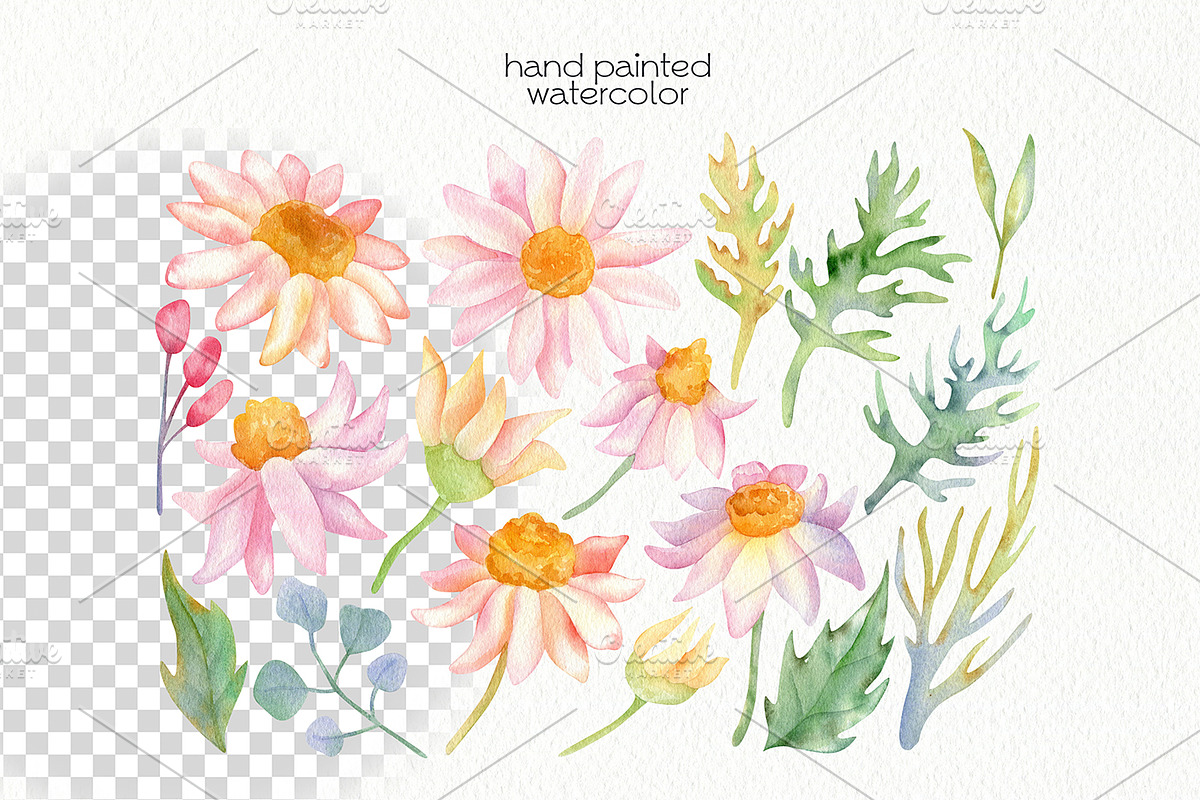 Watercolor Flowers Bundle, an Illustration by OllyKo Art (Photo 2 of 15)
