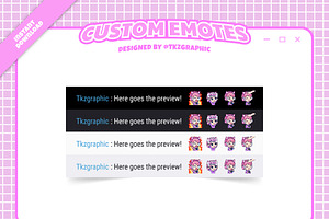 Pink Gamer Girl - Custom Emotes