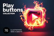 Play buttons. 76 images, a Background Graphic by Handmadefont (Thumbnail 1 of 15)