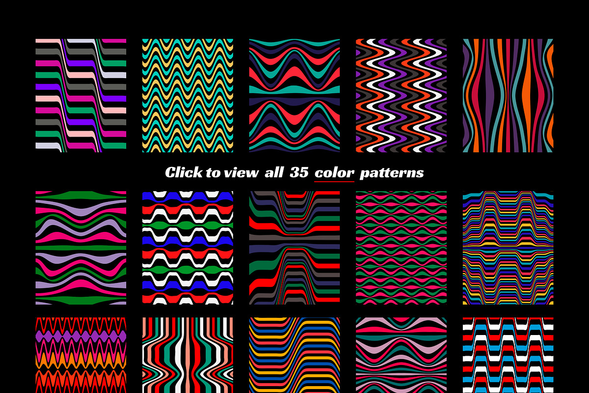 Striped waves, a Pattern Graphic by divin (Photo 4 of 15)