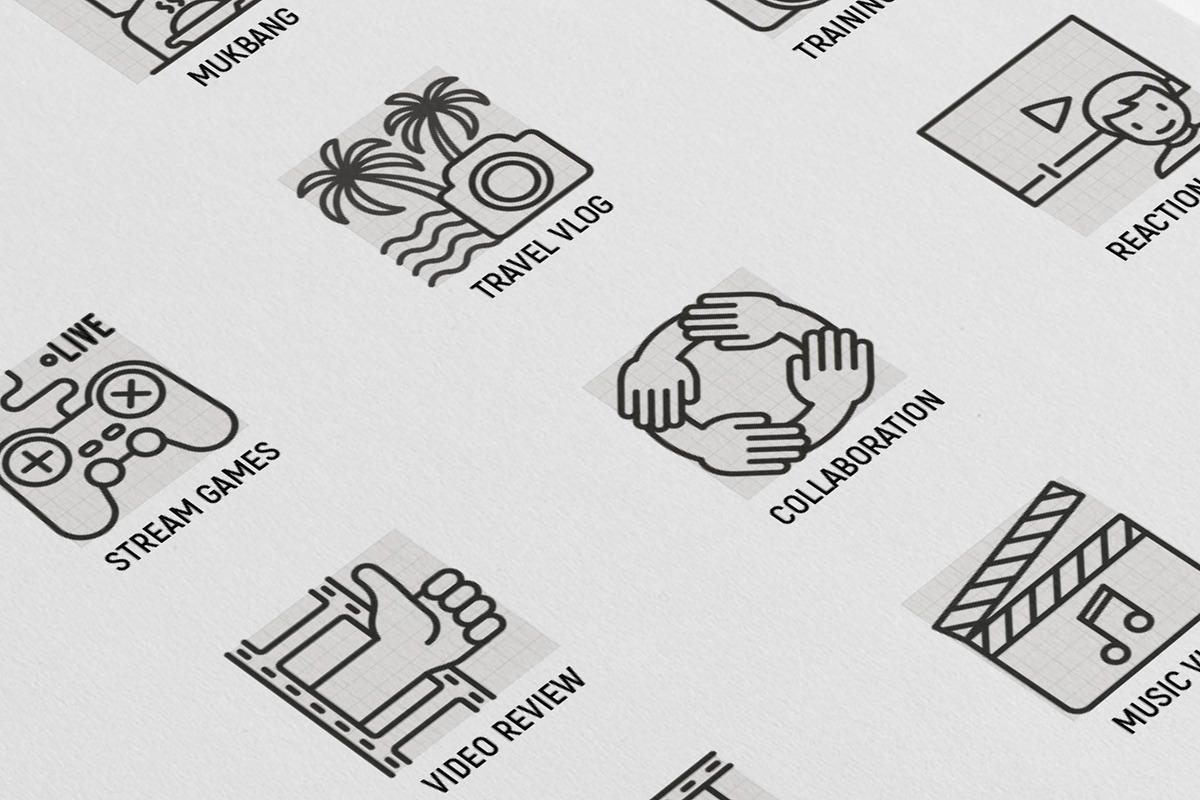 Video Blogging | 16 Thin Line Icons, an Outline Icon by Alex Blogoodf (Photo 8 of 11)