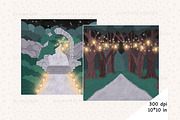Night Forest Clipart | Forest Witch, a Decorative Illustration by GlamArtZhanna (Thumbnail 2 of 3)