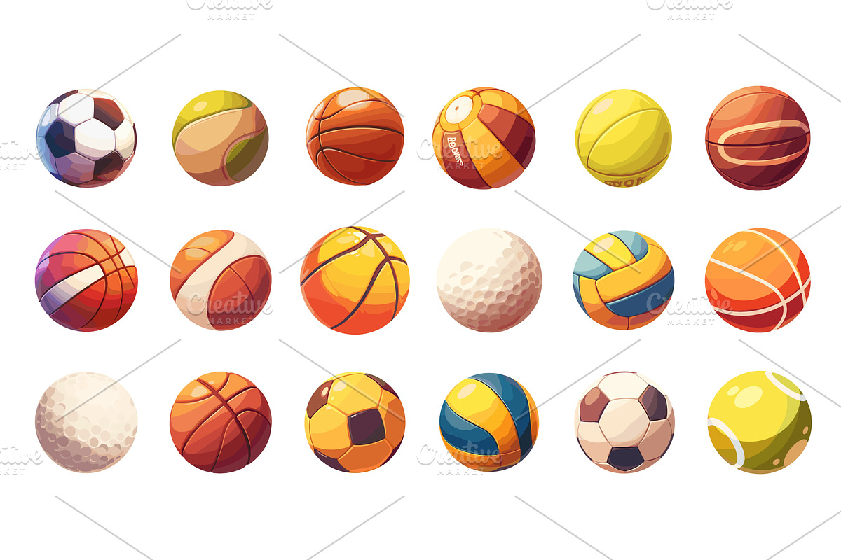 Cartoon sports ball set. Football, an Object Illustration by Stock-Smart-Start