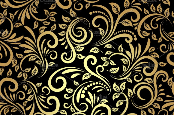 Golden Floral Seamless Pattern