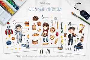 Cute Alphabet Professions. Part 1