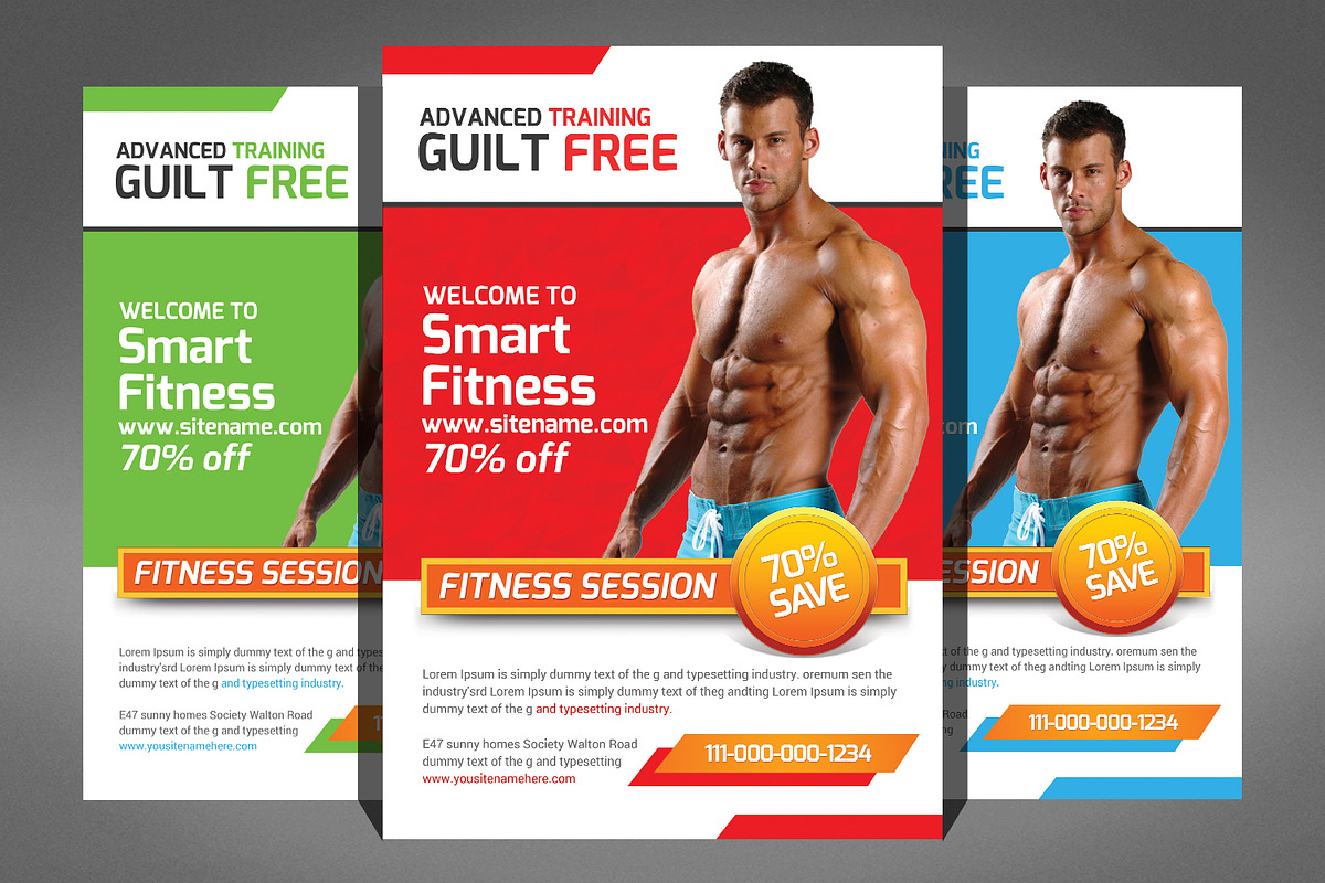 Fitness Flyers bundle, a Flyer Template by Graphic Templates (Photo 8 of 9)