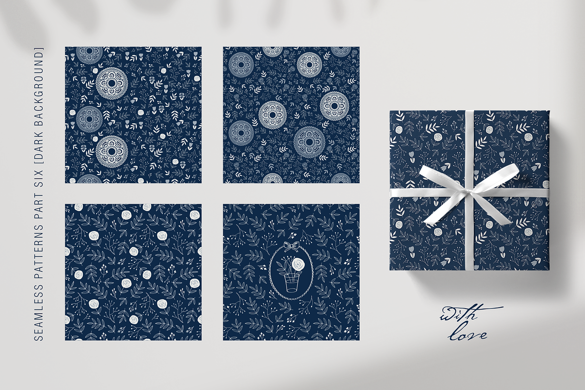 Indigo Seamless Patterns, a Pattern Graphic by Tkoko vectors & patterns (Photo 14 of 16)
