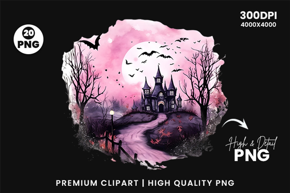 Halloween Haunted House PNG Bundle, a Seasonal Illustration by Creative Arslan (Photo 8 of 9)