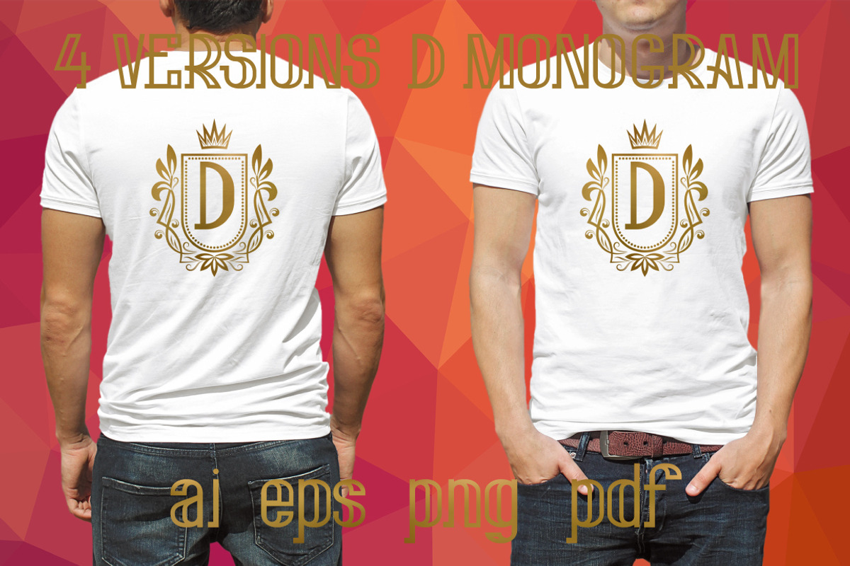 4 versions of D monogram, a Branding & Logo Template by Guten Tag Vector