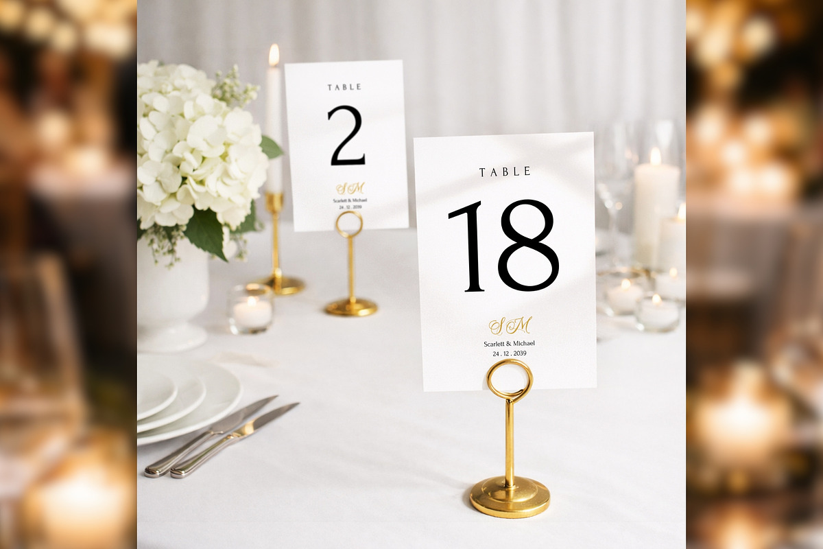 Luxury Table Numbers Canva bd004, a Card Template by TyphoonStudio (Photo 3 of 8)