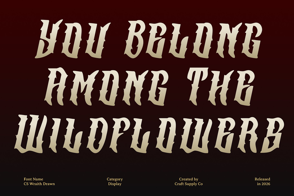 CS Wraith Drawn, a Blackletter Font by Craft Supply Co. (Photo 3 of 8)