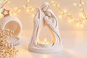 Christian Nativity Candle Holder STL, a Characters & Person 3D Model by Layerology (Thumbnail 1 of 3)