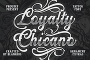 Loyalty Chicano a Script Tattoo Font, a Script Font by Blankids Studio (Thumbnail 1 of 7)