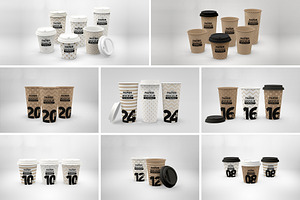 Paper Hot Drink Cups Mockup